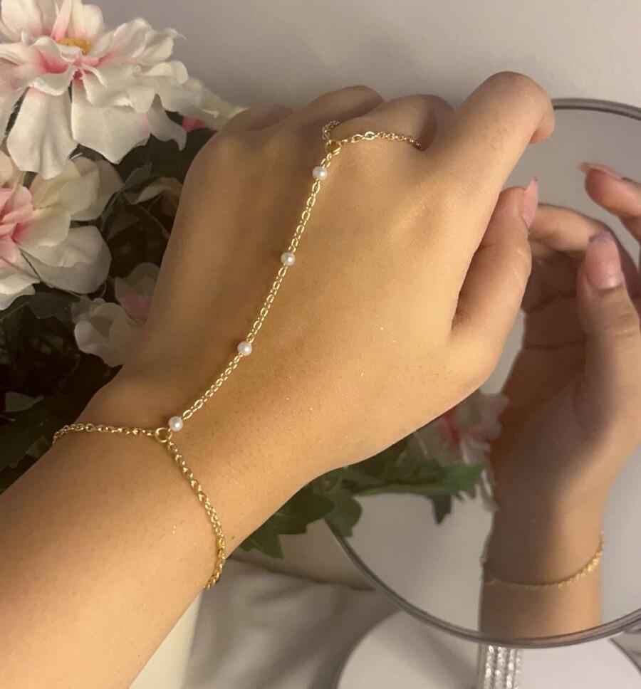 Delicate Golden Hand Bracelet
